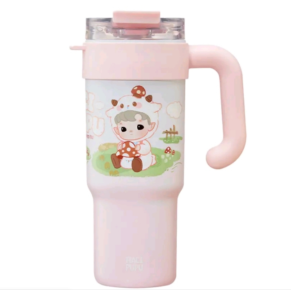 Hacipupu Thermos Straw Cup- Popmart Hacipupu Snuggle With You Series